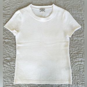 J. Crew 100% Cashmere Short Sleeve Sweater, Cream/Ivory ~ Worn Once! Small